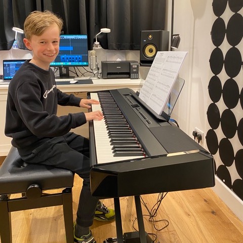 George starting his piano lessons in my Clitheroe studio
